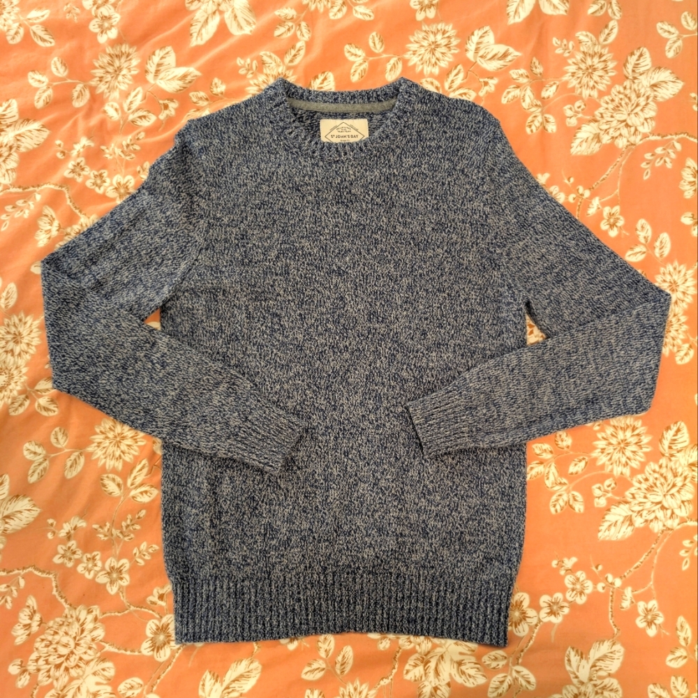 St John's Bay Cotton Knit Sweater Blue Gray Mens Small